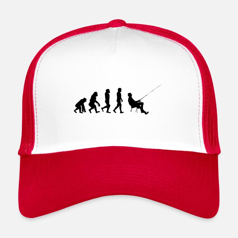 Evolution Pêcheur - Casquette trucker - blanc/rouge