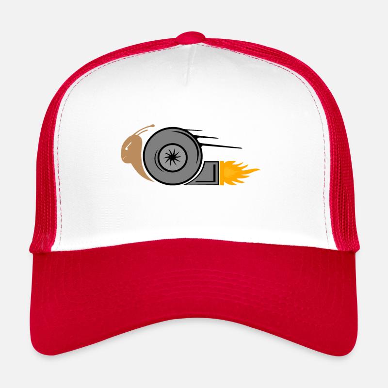 Turbo Schnecke - Trucker Cap - Weiß/Rot