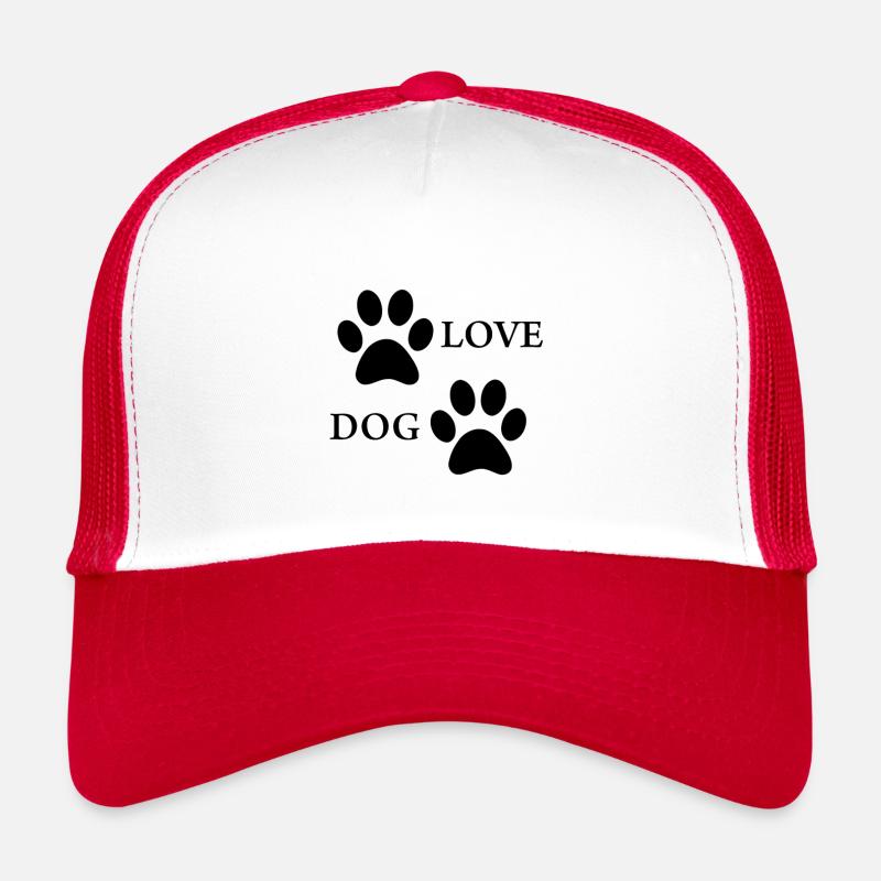 pattes chien - Casquette trucker  - blanc/rouge