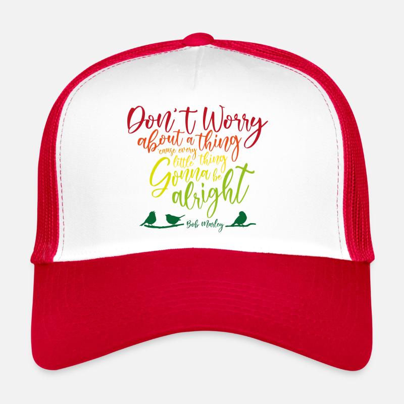 Marley "Mach dir keine Sorgen" - Trucker Cap - Weiß/Rot
