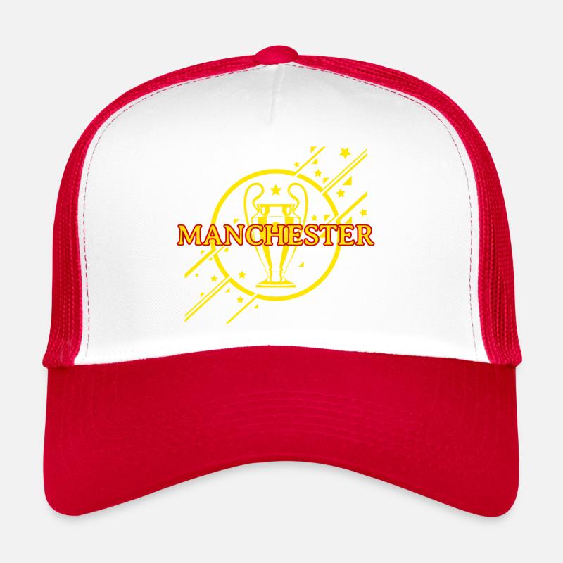 Jaune de Manchester - Casquette trucker  - blanc/rouge