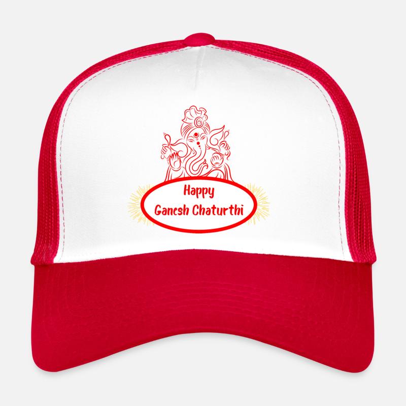 Happy ganesh chaturthi red Casquette trucker 
