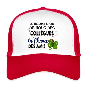 Collègue et Amis Cadeau Homme Et Femme - Casquette trucker  - blanc/rouge - Devant