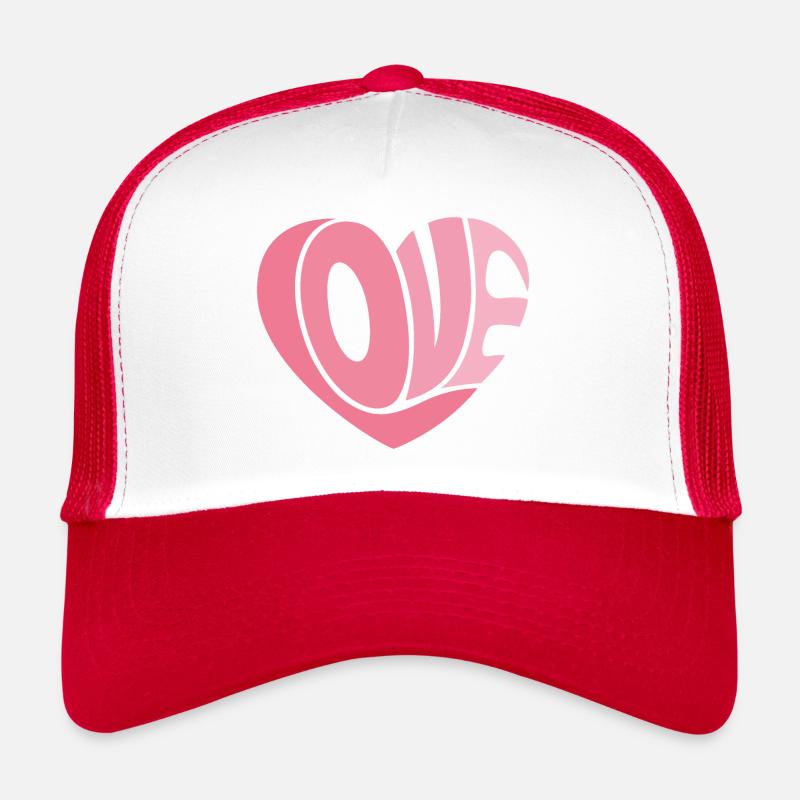 Pink Love Heart Trucker Cap