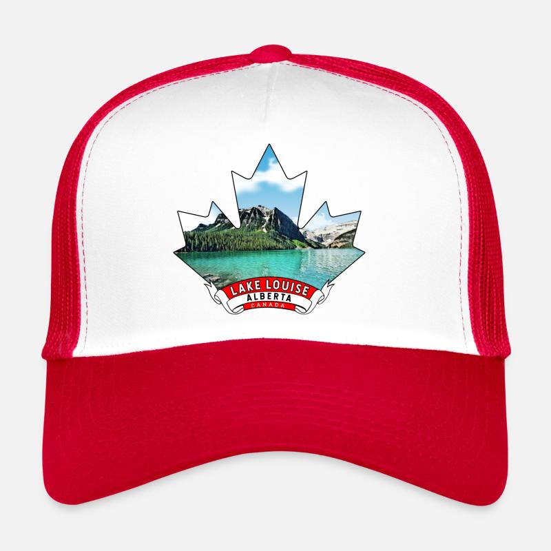 Lake Louise, Alberta Canada Feuille d’érable Casquette trucker 