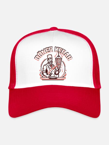 T-shirt officiel Cyber Doner Kebab - Casquette trucker  - blanc/rouge - Devant