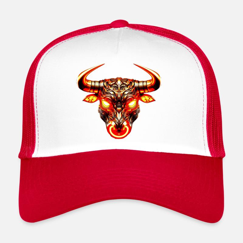 Bull - Trucker Cap - Weiß/Rot