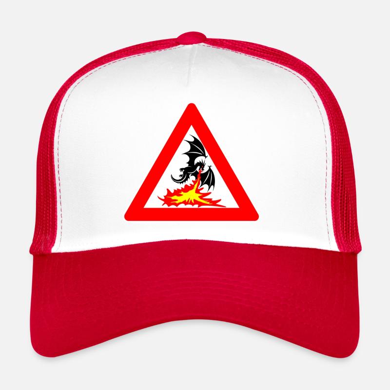 Attention Dragon with Bad Mood Traffic Sign Trucker Cap