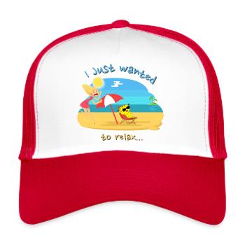 Ich wollte mich einfach nur entspannen - Trucker Cap - Weiß/Rot - Vorne