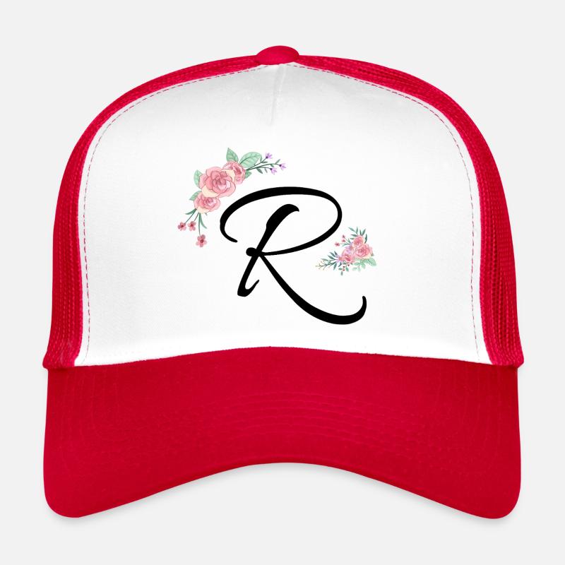 Lettre r fleurs Casquette trucker 
