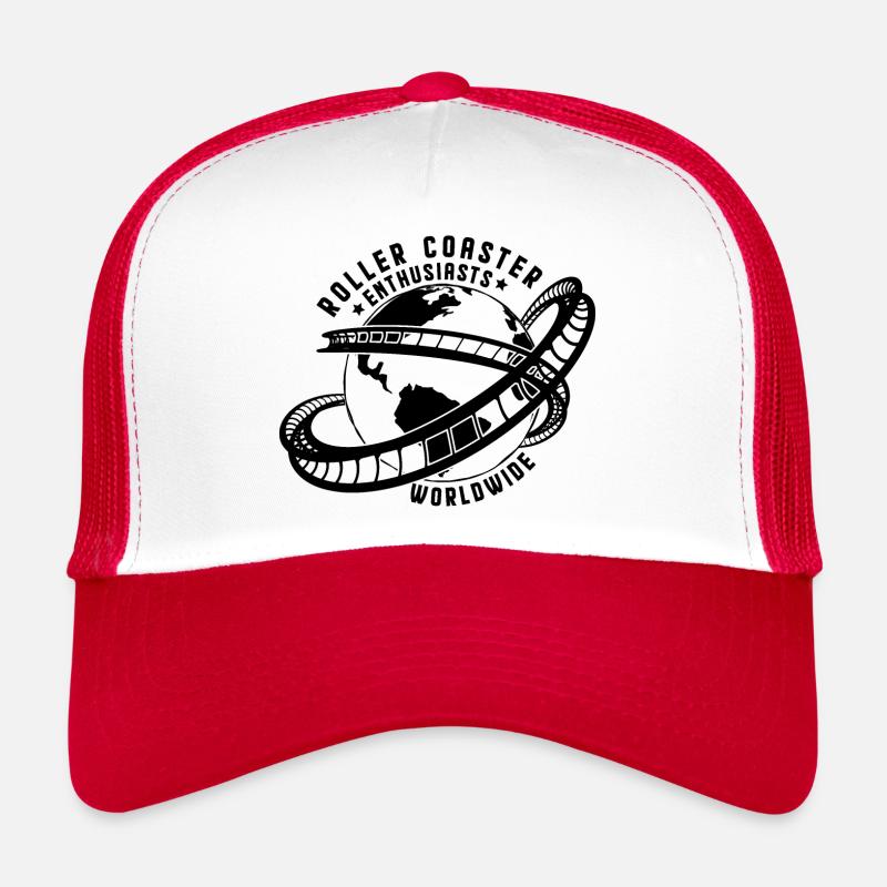 Roller Coaster Enthusiasts Worldwide Achterbahn - Trucker Cap - Weiß/Rot