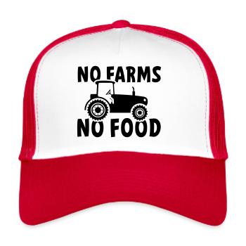 No farms, no food or food. Tractor - Trucker Cap - white/red - Front