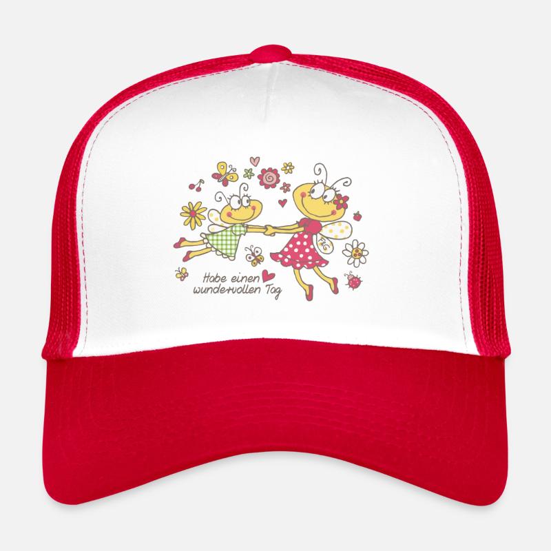 Butterfly Dance - Trucker Cap - white/red