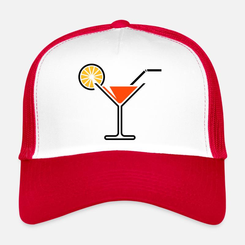 Cocktail / Verre à cocktail / Martini + (Orange) Casquette trucker 