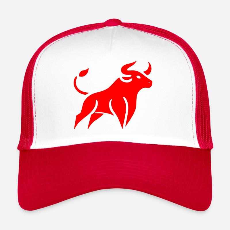 Bull logo San fermin - Trucker Cap - white/red