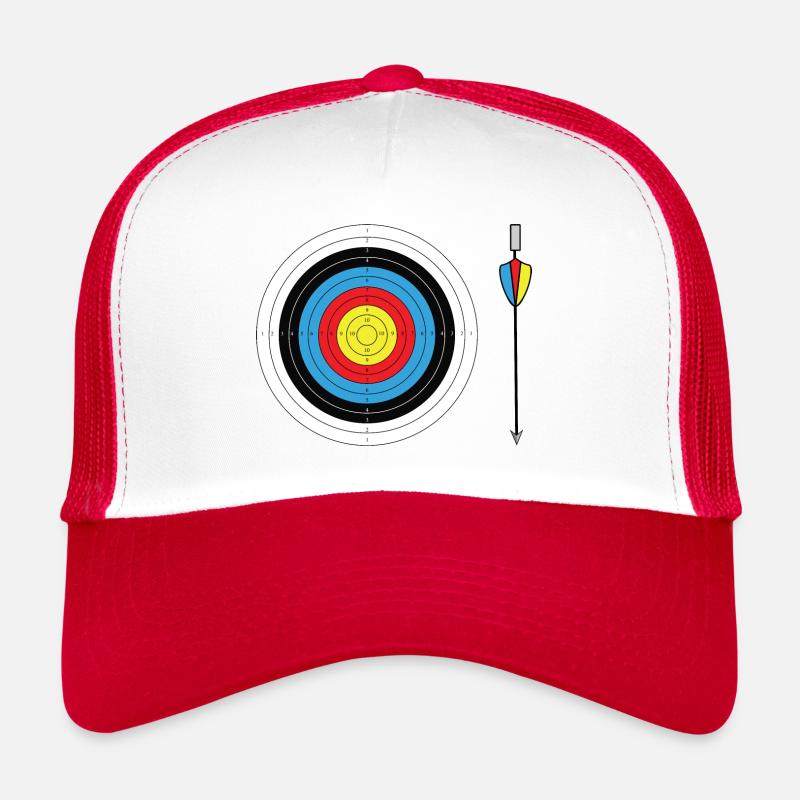 Arc et Flèche | Arc avec flèche - Casquette trucker  - blanc/rouge