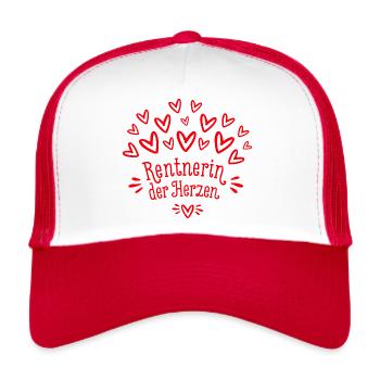 Rentnerin der Herzen - Trucker Cap - Weiß/Rot - Vorne