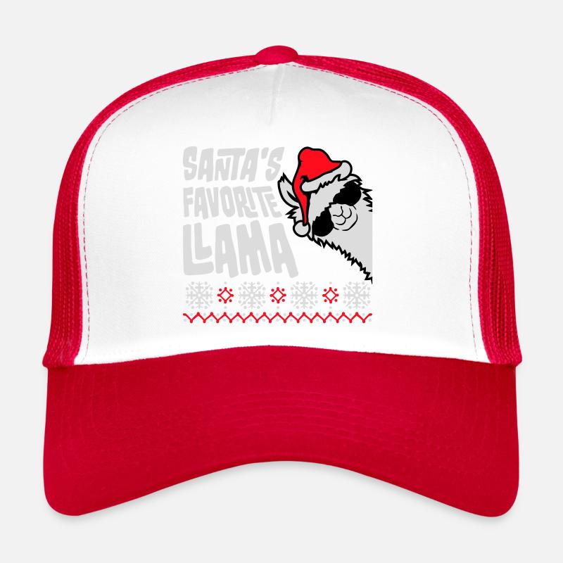 Santa's Favorite Llama Cool Sonnenbrille Seitlich Trucker Cap