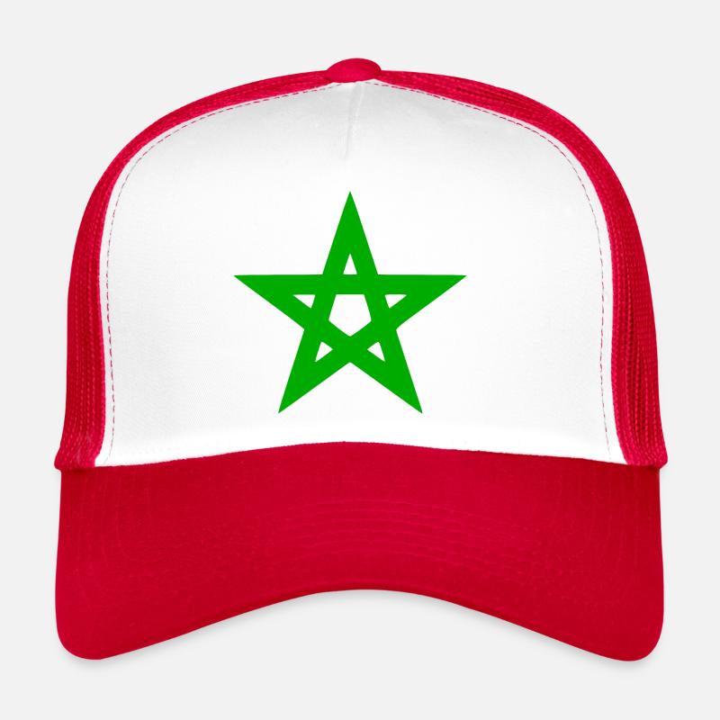 Maroc - Casquette trucker  - blanc/rouge