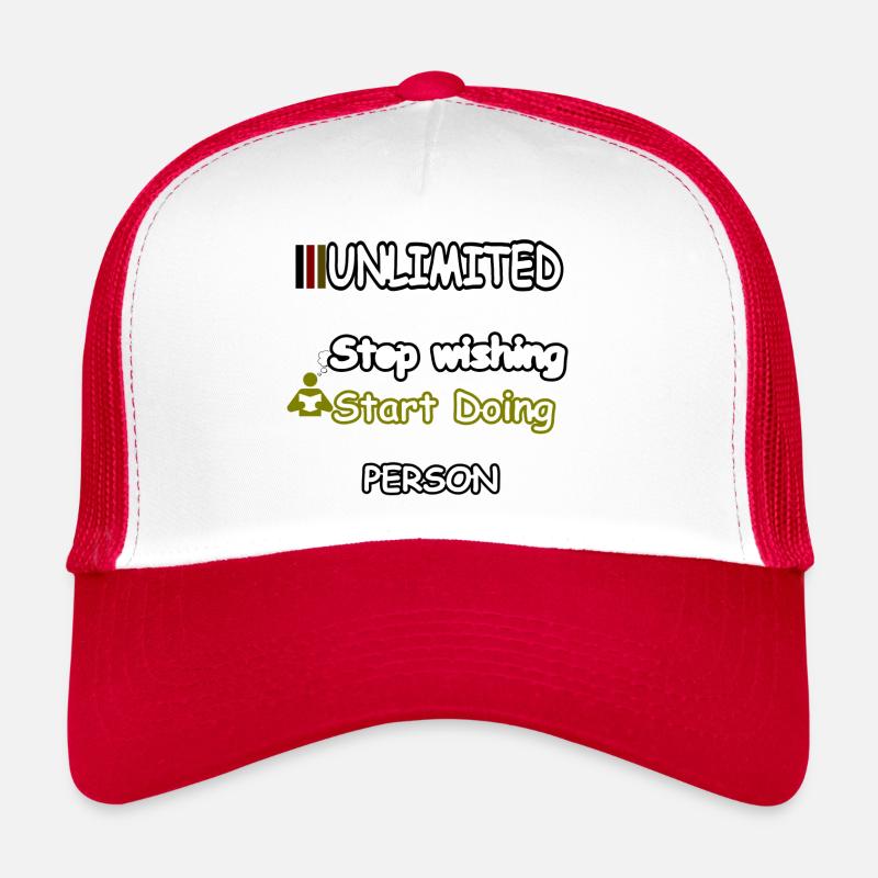 Stop wishing Start Doing - Trucker Cap - Weiß/Rot