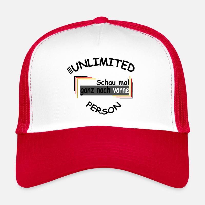 Schau mal ganz nach vorne - Trucker Cap - Weiß/Rot