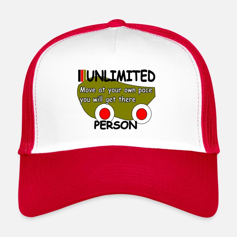 Move at your own pace you will get there - Trucker Cap - Weiß/Rot