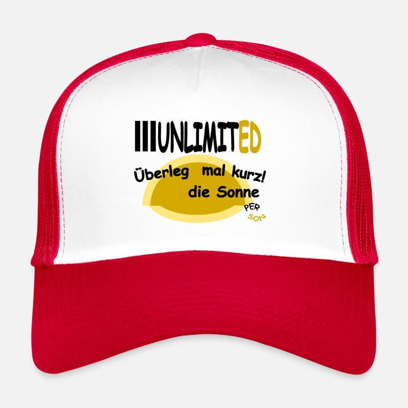 Überlegt mal kurz! die Sonne - Trucker Cap - Weiß/Rot