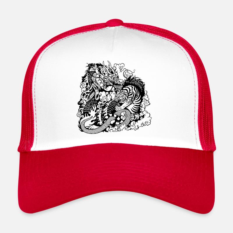 Dragon vs tiger - Trucker Cap - white/red