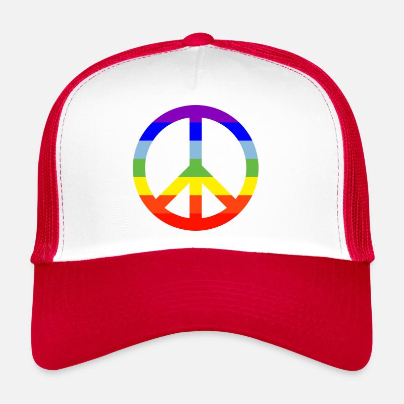 PAIX COLORÉE! - Casquette trucker  - blanc/rouge
