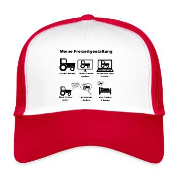 Traktor Hobby I Landwirt Trecker Agrar Lohner - Trucker Cap - Weiß/Rot - Vorne