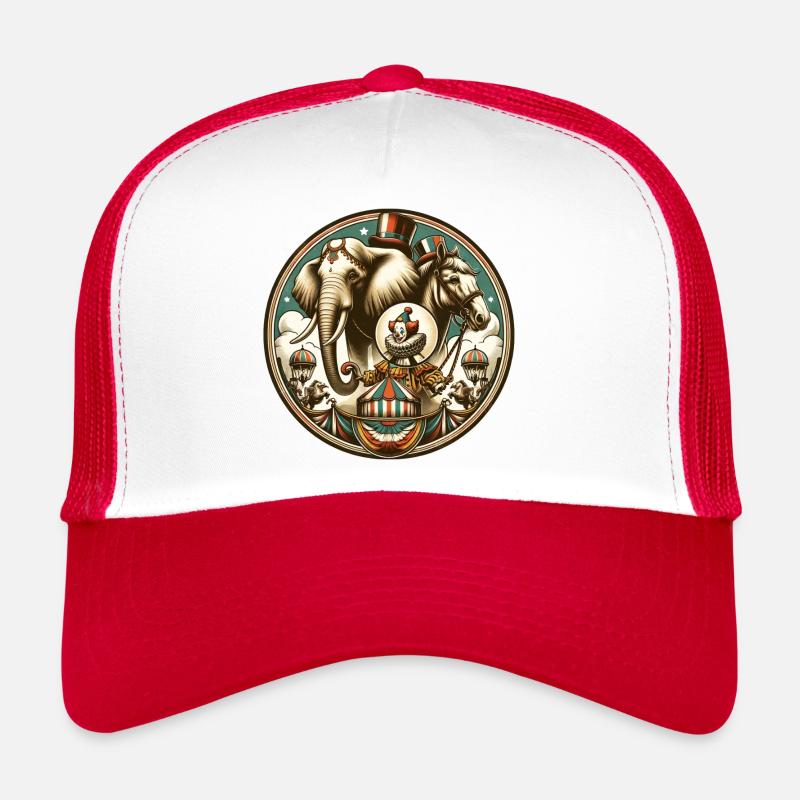 Cirque - Casquette trucker  - blanc/rouge