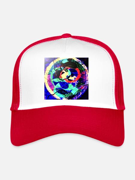 L S Pion 1 - Casquette trucker  - blanc/rouge - Devant