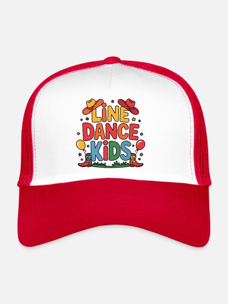 Line Dance Kids Kids Dancing Line Dance - Trucker Cap - white/red - Front