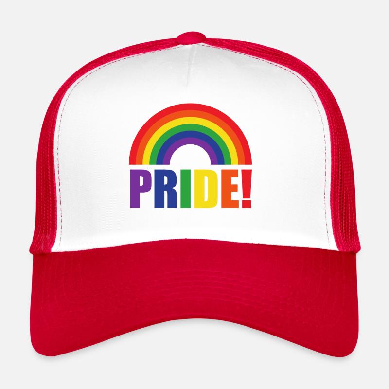 Pride Rainbow | LGBT | gift idea - Trucker Cap - white/red