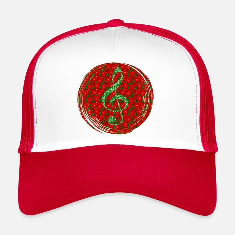 Joyeux Noël Mélodie festive fleurs rouges Casquette trucker 