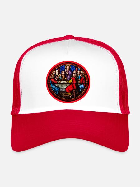 church window supper - Trucker Cap - white/red - Front
