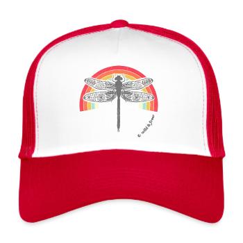 Wild and Free Dragonfly - Trucker Cap - white/red - Front