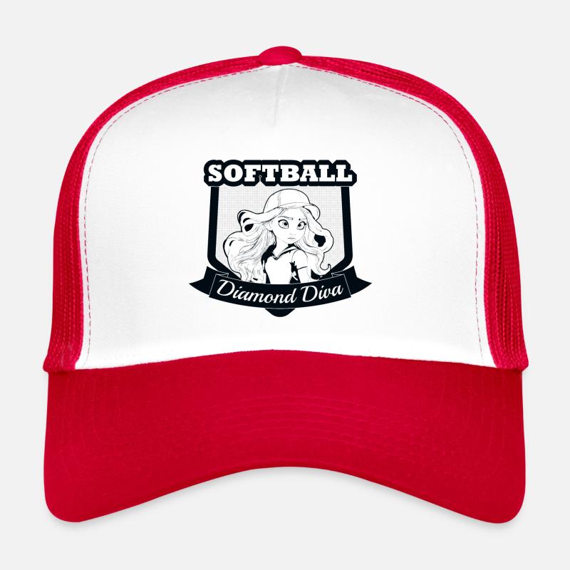 Diva du diamant - Casquette trucker  - blanc/rouge