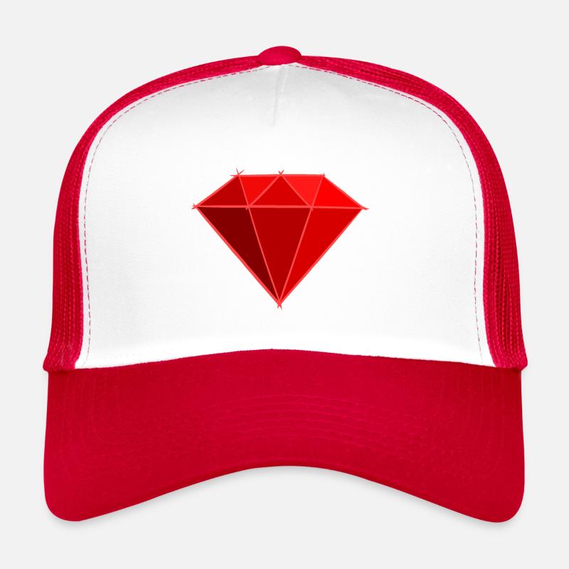 Pierres précieuses : Dessin de rubis / symbole. Bijou. Casquette trucker 