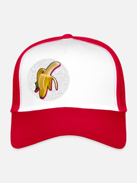 Banane sexy - Casquette trucker  - blanc/rouge - Devant