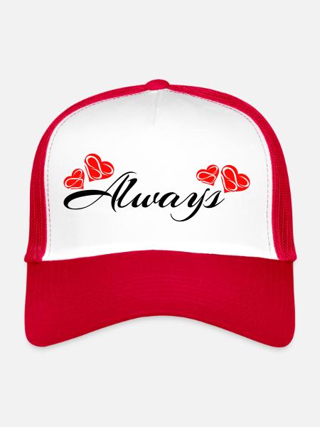 amour - Casquette trucker  - blanc/rouge - Devant