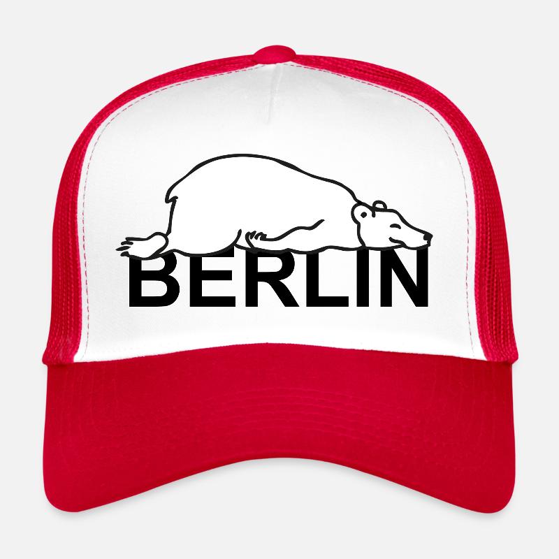 Berlin - The lazy Paule Germany Berlin Bear - Trucker Cap - white/red