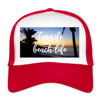 Tenerife Beach Life - Casquette trucker  - blanc/rouge - Devant