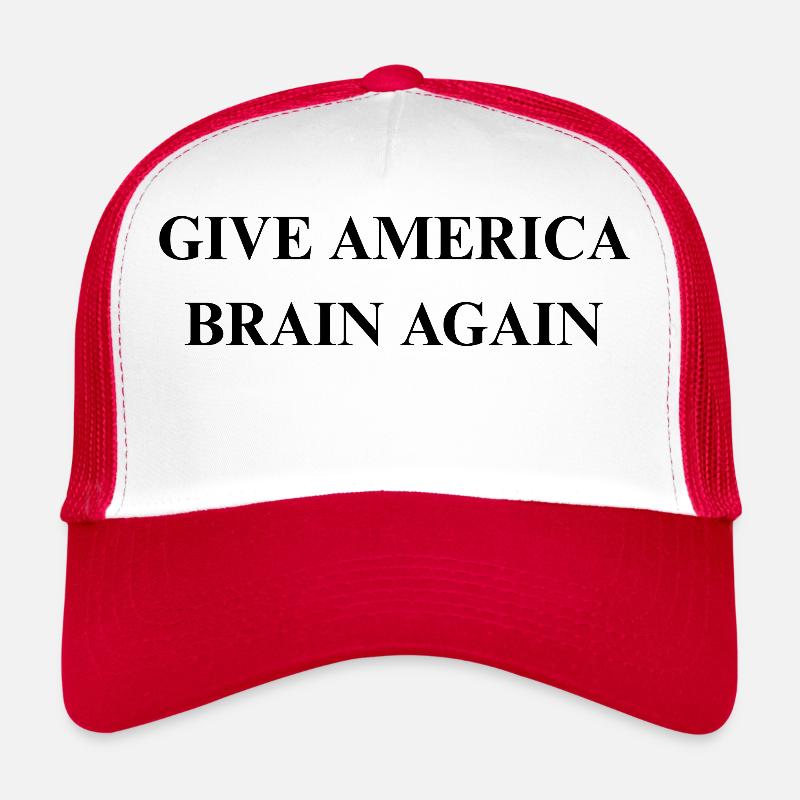 GIVE AMERICA BRAIN AGAIN1 - Trucker Cap - Weiß/Rot