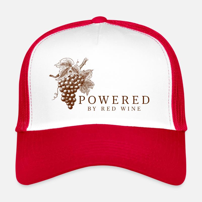 Powered by Red Wine Lovers Toast Trucker Cap