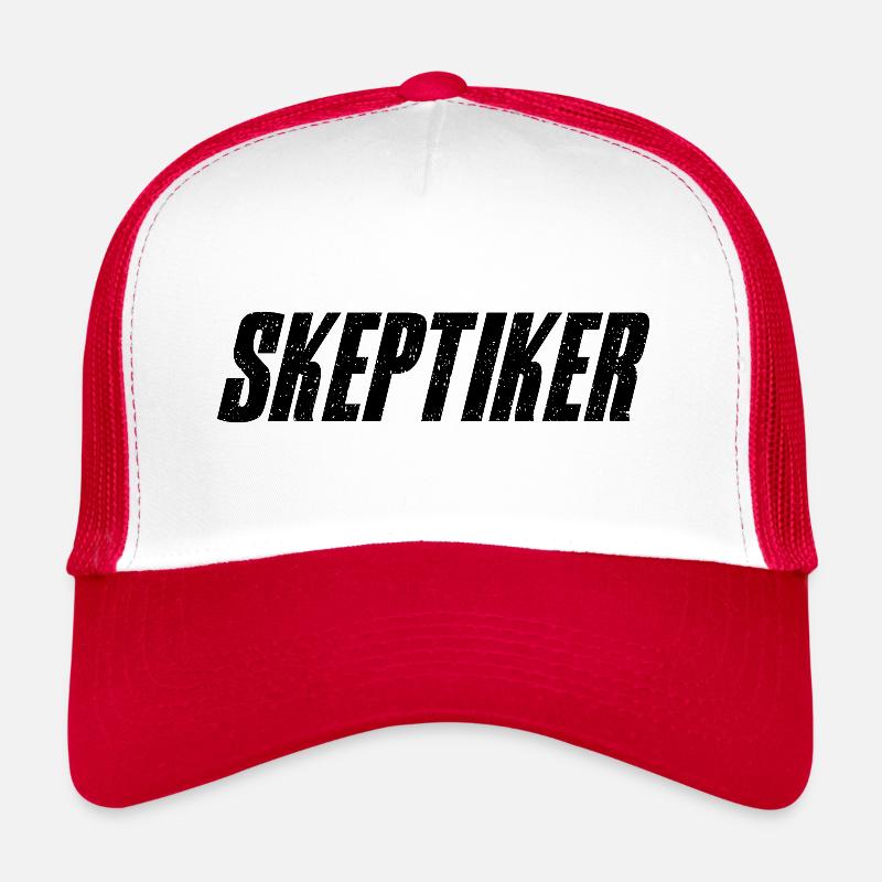 Skeptiker Statement Design Geschenkidee - Trucker Cap - Weiß/Rot