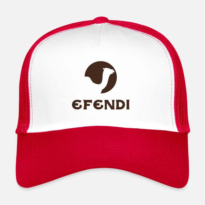 Efendi Kamel Camel Brand Marke - Trucker Cap - Weiß/Rot