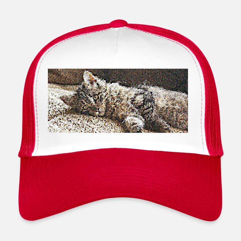 Tigrou der kleine Kater - Trucker Cap - Weiß/Rot