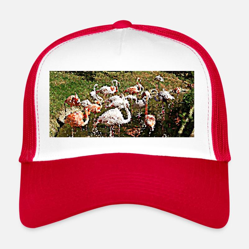 Flamingos - Trucker Cap - white/red