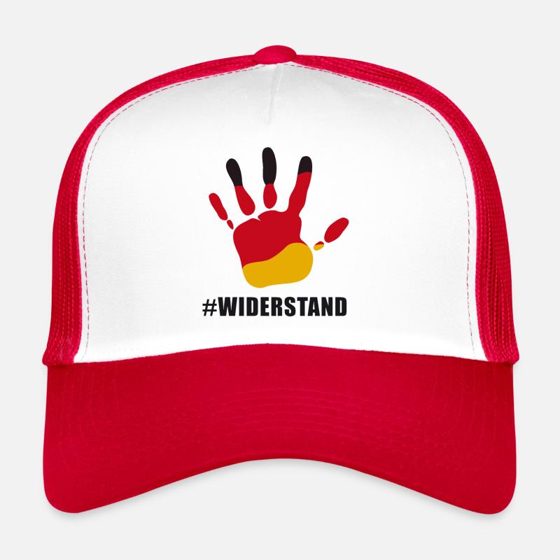 #Widerstand - Trucker Cap - Weiß/Rot